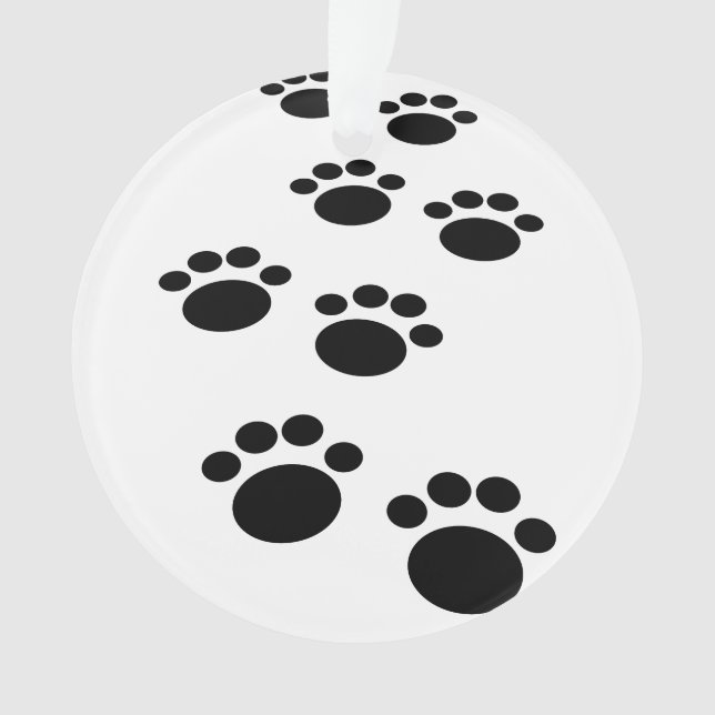Cute Cartoon Pet Paw Trail  Ornament (Front)