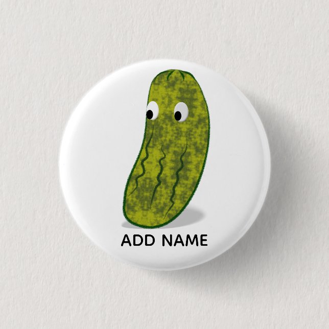 Cute Cartoon Pickle Drawing 1 Inch Round Button (Front)