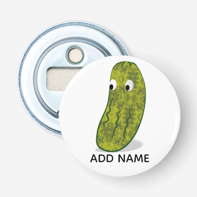 Cute Cartoon Pickle Drawing Bottle Opener (Front)