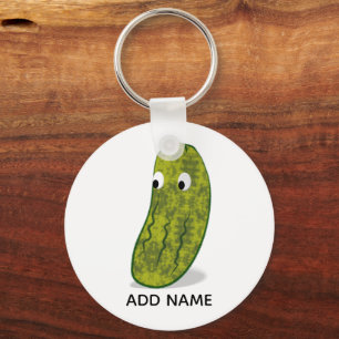 Cute Cartoon Pickle Drawing Keychain