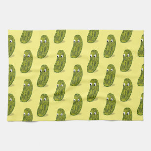 Cute Cartoon Pickle Drawing Kitchen Towel