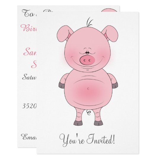 Cute Cartoon Pig Card