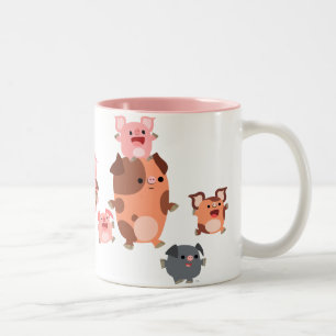 Cute Cartoon Pig Family Mug