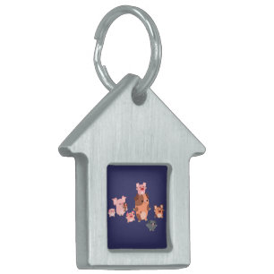 Cute Cartoon Pig Family Pet Tag
