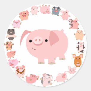 Cute Cartoon Pig Mandala Sticker