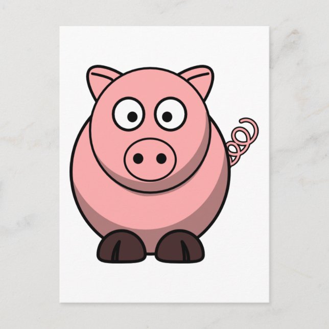 Cute Cartoon Pig Postcard (Front)