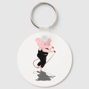 Cute Cartoon Pig Skipping Keychain