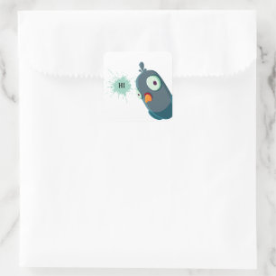 Cute Cartoon Pigeon Hi Envelope Sticker