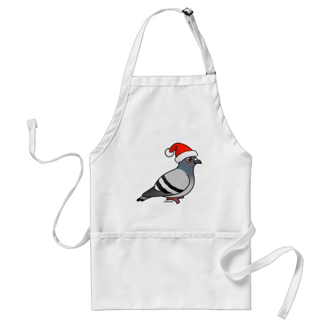 Cute Cartoon Pigeon Santa Standard Apron (Front)