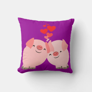 Cute Cartoon Pigs in Love Pillow