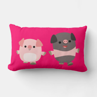 Cute Cartoon Pigs On a Walk Pillow