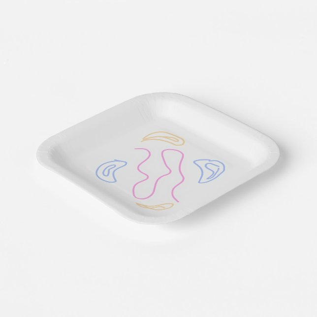 CUTE CARTOON PINK GENONE KEYCHAIN PAPER PLATES (Angled)