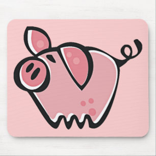 Cute Cartoon Pink Pig Mouse Pad