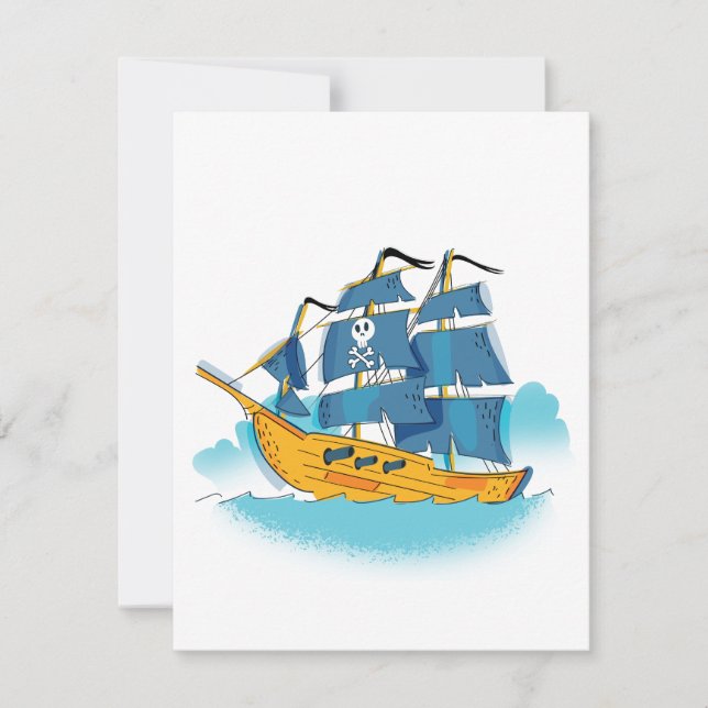 Cute Cartoon Pirate Ship (Front)