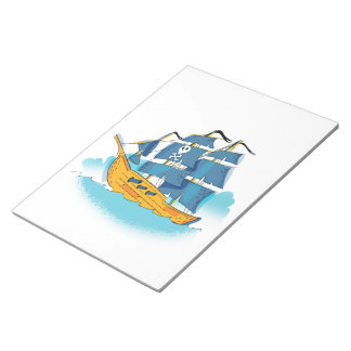 Cute Cartoon Pirate Ship Notepad