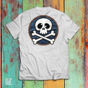 Cute Cartoon Pirate Skull & Crossbones Nautical Be T-Shirt