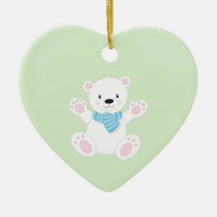 Cute Cartoon Polar Bear Ceramic Ornament