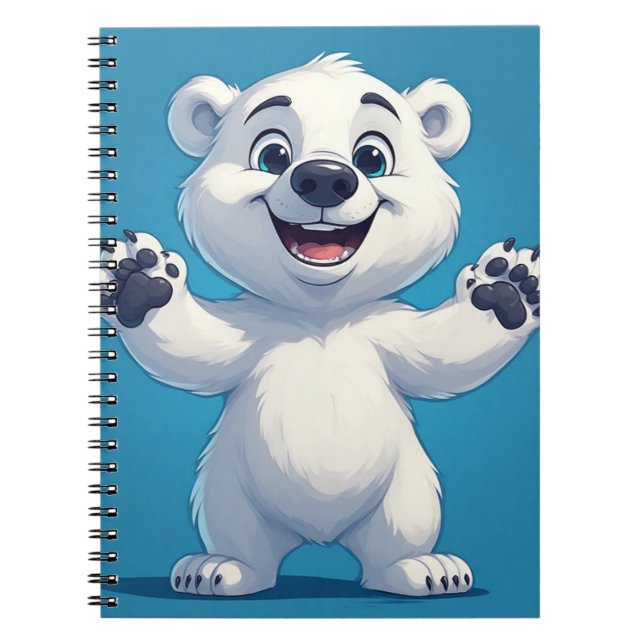 Cute Cartoon Polar Bear Character  Notebook (Front)
