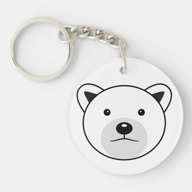 Cute Cartoon Polar Bear Keychain (Front)