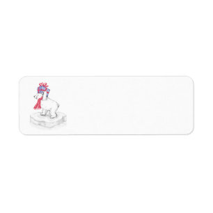 Cute Cartoon Polar Bear with Christmas Presents