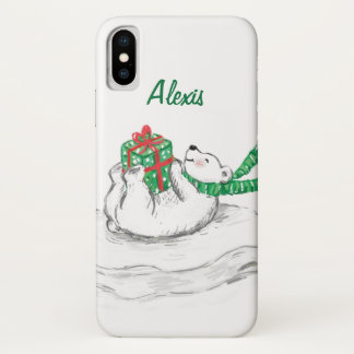 Cute Cartoon Polar Bear with Christmas Presents Case-Mate iPhone Case