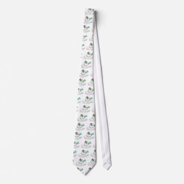 Cute Cartoon Polar Bear with Christmas Presents Tie (Front)