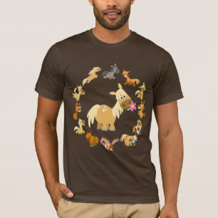 Cute Cartoon Ponies Mandala T-Shirt