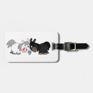 Cute Cartoon Ponies Standoff Luggage Tag