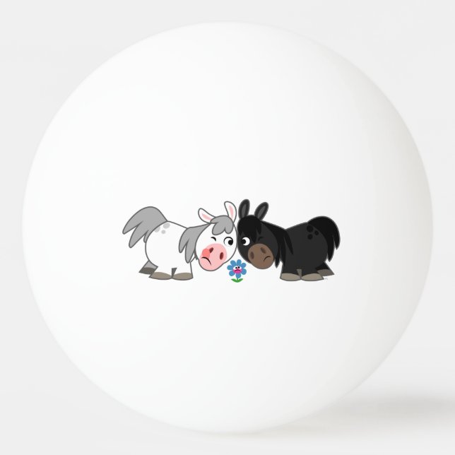 Cute Cartoon Ponies Standoff Ping Pong Ball (Front)