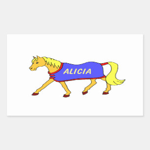 Cute Cartoon Pony Name Sticker