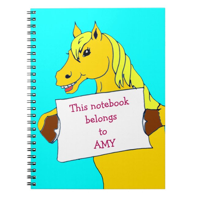 Cute Cartoon Pony with Message Notebook (Front)