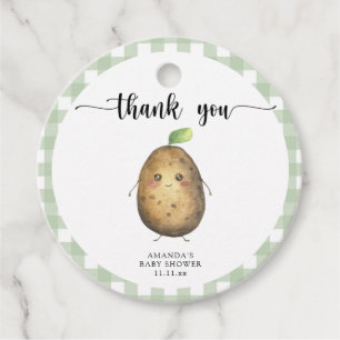 Cute cartoon potato baby shower thank you favour tags