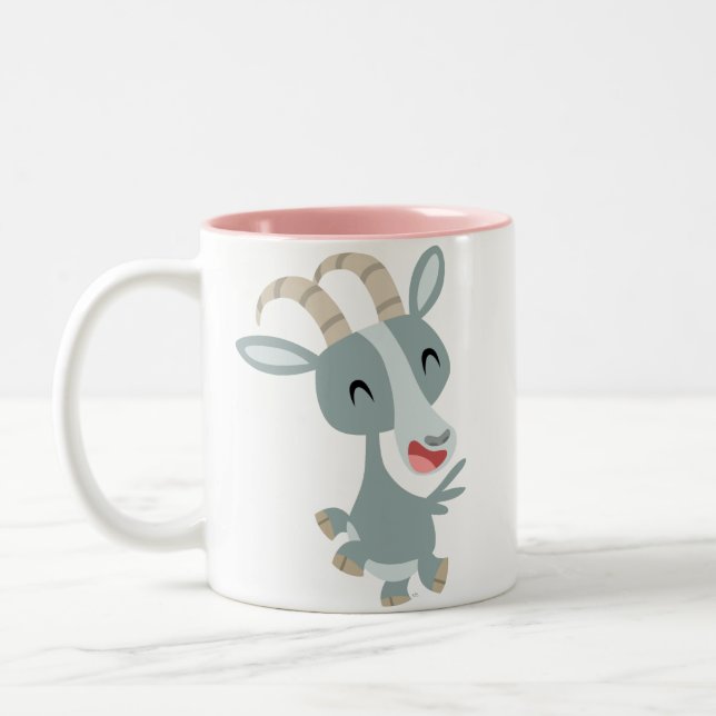 Cute Cartoon Prancing Goat Mug (Left)