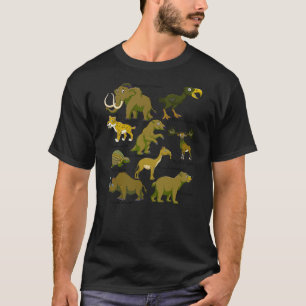 Cute Cartoon Prehistoric Animals Chart for Kids Ed T-Shirt