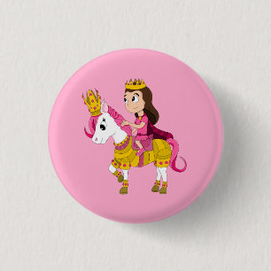 Cute cartoon princess 1 inch round button
