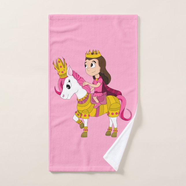 Cute cartoon princess hand towel (Hand Towel)