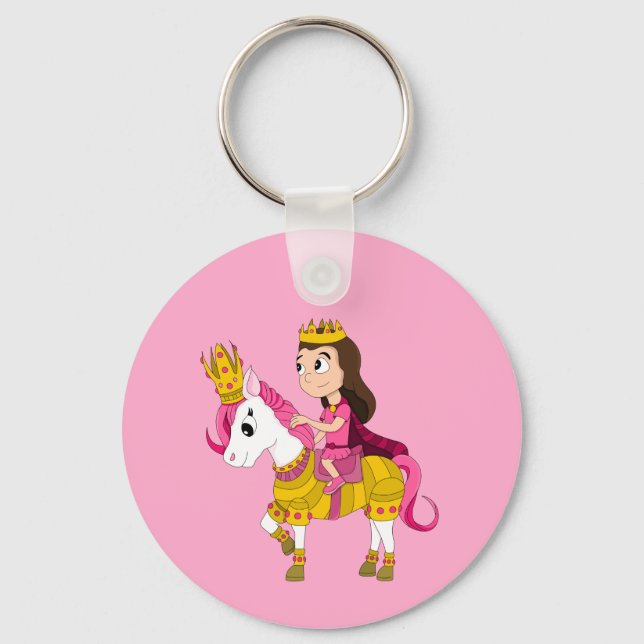 Cute cartoon princess  keychain (Front)