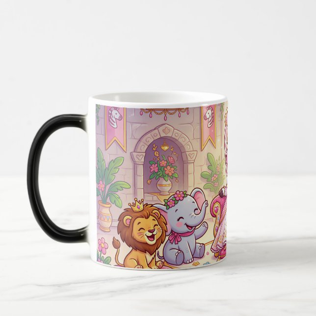 Cute Cartoon Princess Zebra Magic Mug (Left)