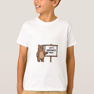 Cute Cartoon Professor Bear Hibernate Kids T-Shirt