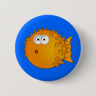 Cute Cartoon Puffer Fish 2 Inch Round Button
