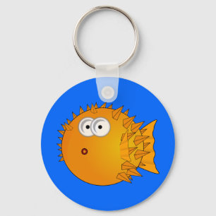 Cute Cartoon Puffer Fish Keychain