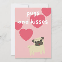 cute cartoon pug dog kids valentines day party
