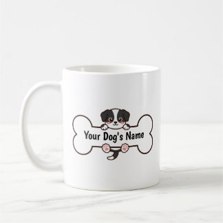 Cute Cartoon Puppy Bone Custom Name Personalized Coffee Mug
