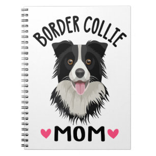 Cute Cartoon Puppy Dog Mom Border Collie Notebook