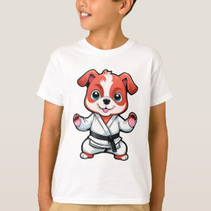 Cute Cartoon Puppy In Karate Gi T-Shirt