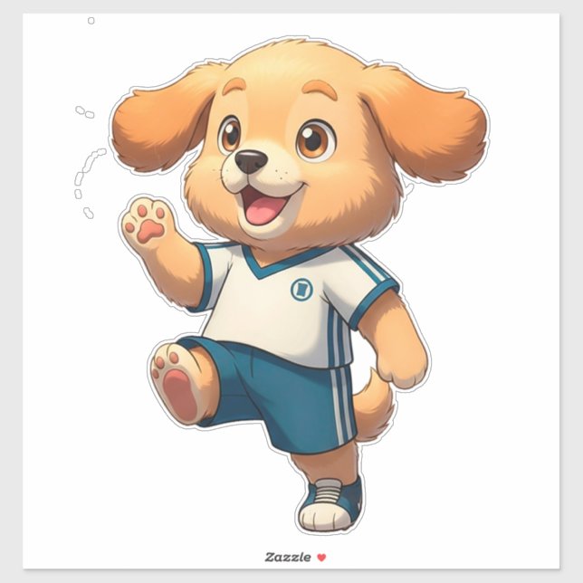 Cute Cartoon Puppy Soccer Player (Sheet)