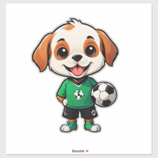 Cute Cartoon Puppy Soccer Player