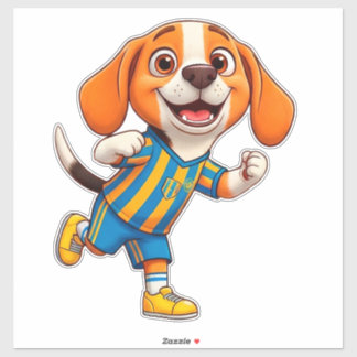 Cute Cartoon Puppy Soccer Player
