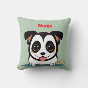Cute Cartoon Puppy with Adorable Expression Throw Pillow