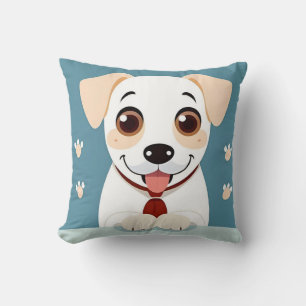 Cute Cartoon Puppy with Adorable Expression Throw Pillow